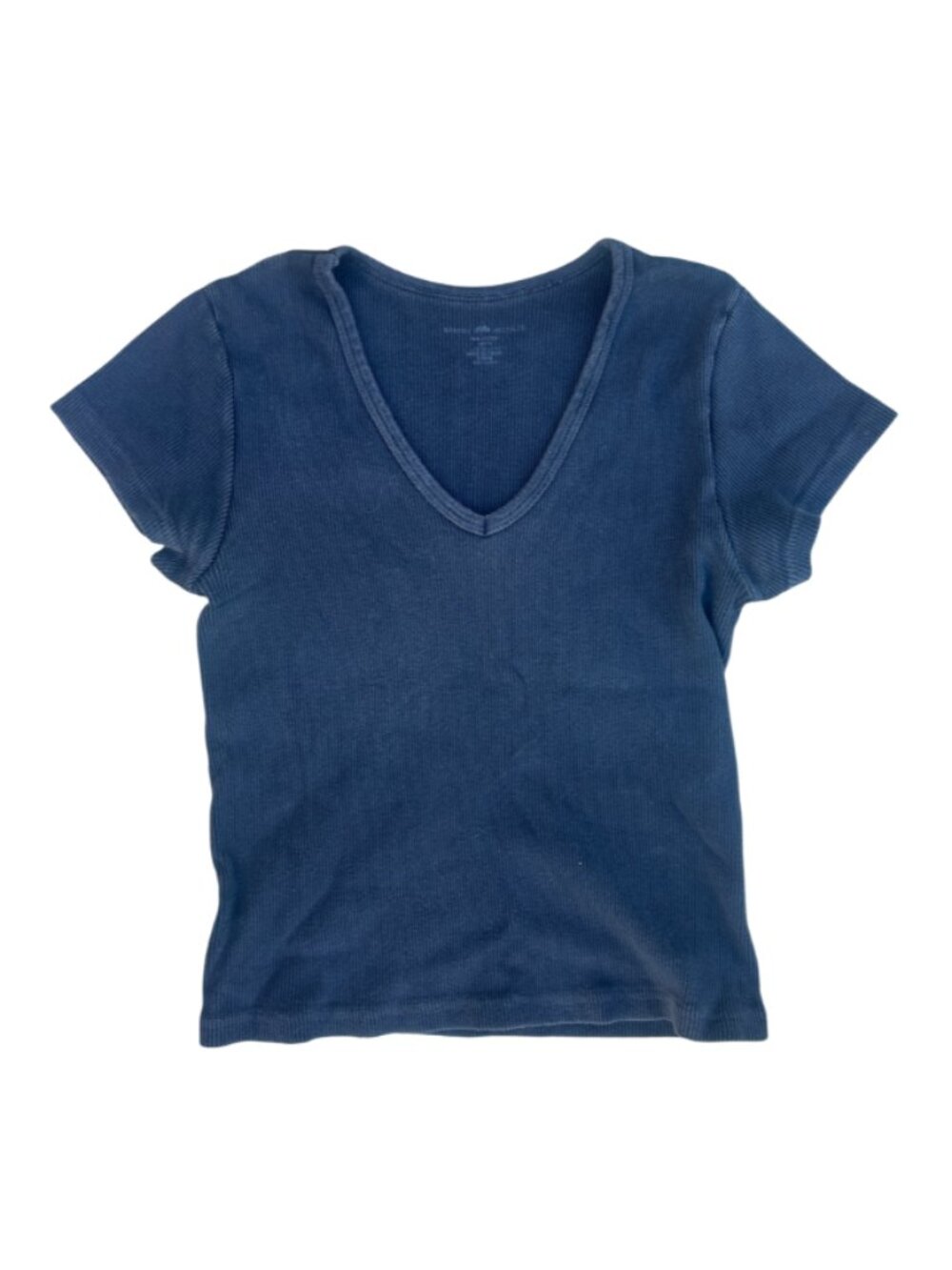 Brandy Melville Black V-Neck Short Sleeve Top